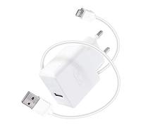DCU Tecnologic | Cargador USB | 5V 2.4A | Cable para iPhone, iPad, iPod | Conector C89 | 1m | Blanco