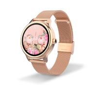 DCU TECNOLOGIC - Smartwatch Sophie - Reloj Inteligente Mujer Rose Gold Case con Correa de Metal Color Oro Rosado - Pantalla táctil HD 1,2'' - IP67 Impermeable - 22 Modos de Deporte - App Smart DCU