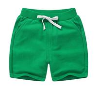 DCUTERQ niño bebé niños algodón sólido Deporte Jogger Pantalones Cortos niños niñas Verano Casual Pantalones de Cintura elástica Verde 3 años
