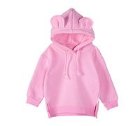 DCUTERQ niño bebé niños niñas Dibujos Animados Forma de Oreja Color sólido Sudadera con Capucha Tops Ropa Pullover Camisas Abrigos Rosa Claro 6-12 Meses