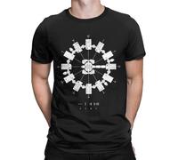 DCVGsdxza Murph Interstellar T Shirts Men's 100% Cotton T-Shirts Crewneck Space Astronaut Science Fiction Tees Clothes Black L