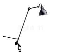 DCW Lampe Gras No 201, lámpara con pinza negra redonda, negro/blanco