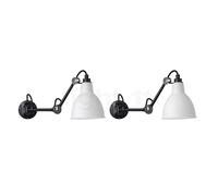 DCW Lampe Gras No 204, set de 2, blanco opalino - sin botón - 17 cm