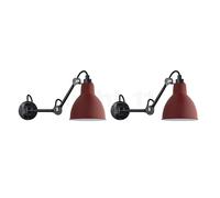 DCW Lampe Gras No 204, set de 2, rojo - sin botón - 17 cm
