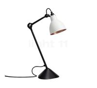 DCW Lampe Gras No 205, lámpara de sobremesa negra, blanco/cobre pulido