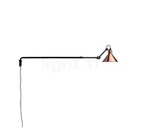 DCW Lampe Gras No 213, lámpara de pared negra, cobre pulido/blanco