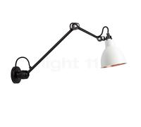 DCW Lampe Gras No 304 L 40, lámpara de pared negra, blanco/cobre pulido