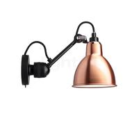 DCW Lampe Gras No 304 SW, lámpara de pared negra, cobre pulido/blanco