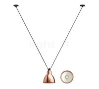 DCW Les Acrobates de Gras No 323 L, lámpara de suspensión, cobre pulido/blanco