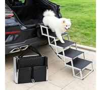 DCYBDL Rampa para Perros Coche para Fiat Brava Bravo Bravissimo, Escalera Plegable para Perros con Marco de Aluminio Antideslizante para SUV Camión