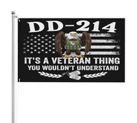Dd-214 Es cosa de veteranos que no entenderías Bandera Orgullo de veterano Bandera patriótica 3x5 Bandera de 3 capas de doble cara Letrero de jardín Pancartas