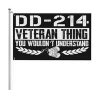 Dd-214 Es cosa de veteranos que no entenderías Bandera Orgullo de veterano Bandera patriótica 3x5 Bandera de 3 capas de doble cara Letrero de jardín Pancartas