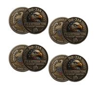 DD-214 - Es una Moneda Conmemorativa de Cosa de Veteranos, Moneda de desafío para Veteranos de EE. UU., Agradecimiento a los Veteranos, Soldados retirados y familias de Militares (4pcs)