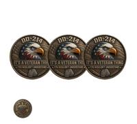 DD-214 - Moneda Conmemorativa Es Cosa de Veteranos, Moneda de Desafío DD-214, Monedas de Desafío para Veteranos de EE. UU., para Familias de Veteranos y Amigos de Veteranos Retirados (3Pcs)