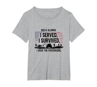 DD214 Alumni: Serví, sobreviví, Tengo el papeleo Camiseta, Mujer Tallas Grandes, Gris Jaspeado, 1XL Grande
