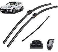 DdaiXQ Limpiaparabrisas Parabrisas para Porsche Cayenne 2010-2015 2016 2017 26"+26"+14", Limpia Parabrisas Delanteras Y Traseras Coche Escobilla Limpiaparabr