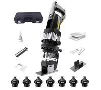 Ddasam Punzonadora Hidráulica 2200W, Perforado Rápido y Preciso en 1s, 7 Piezas de Troqueles (6.5-20.5mm), Ideal para Chapa de Acero, Aluminio y Cobre, Uso Profesional