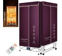 Ddasam Secador Ropa portatil, secador Zapatillas, Instalación y Almacenamiento Rápido, Capacidad de 15kg, Temporizador de 240 Min y Función de Calefacción PTC, Reducción de Ruido