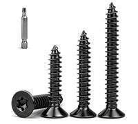 ddckj 110 piezas Tornillos Negros Madera de Cabeza Torx Avellanada Acero M4x25mm Tornillos Para Madera Inoxidable A2 V2A Totalmente Roscado Tornillo Autorroscantes