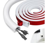ddckj Mini Canaleta Adhesiva para Cables Flexible 7.5M Canaleta Cables Pared Adhesivo Canales de Cable Semicirculares Cubre en el Suelo de la Pared, Blanco