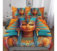 DDDFRTYY mitología egipcia Juego de funda nórdica fija de 2 piezas, funda nórdica de microfibra con funda de almohada para niños individual (135 x 200 cm)