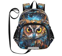 DDDIYEU Acuarela Pintura Lindo BúHo Fresco Mochila Divertida para Niños Pequeños con Orejas,Mini Bolso de Hombro,Lindo Mochilita para Niños