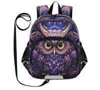 DDDIYEU BúHo PúRpura Fresco Mochila Divertida para Niños Pequeños con Orejas,Mini Bolso de Hombro,Lindo Mochilita para Niños