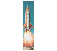 DDDIYEU Cohete De Dibujos Animados Cielo Azul Skateboard Griptape Antideslizante Autoadhesivo Longboard Pegatinas de Agarre Griptapes 9x33in,44x10in(1pcs)