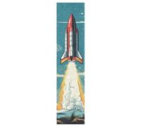 DDDIYEU Cohete De Dibujos Animados Volando Cielo Skateboard Griptape Antideslizante Autoadhesivo Longboard Pegatinas de Agarre Griptapes 9x33in,44x10in(1pcs)