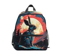 DDDIYEU Conejo MíStico Luz De Luna Mochila para Preescolar Toddler Kids Estudiante Mochilas para Infantiles 2-7 Años Niñas Niños