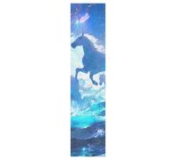 DDDIYEU Dibujos Animados De Caballos Azules Corriendo Cielo Skateboard Griptape Antideslizante Autoadhesivo Longboard Pegatinas de Agarre Griptapes 9x33in,44x10in(1pcs)