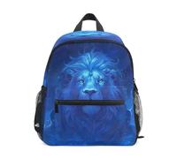 DDDIYEU Dibujos Animados De LeóN Azul Abstracto Mochila para Preescolar Toddler Kids Estudiante Mochilas para Infantiles 2-7 Años Niñas Niños