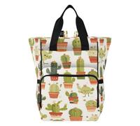 DDDIYEU Dibujos Animados PequeñOs Cactus Mochilas de Pañales para Gran Capacidad Pañal Bolso Mochila para Viajar al Aire Libre Mamá y Papá