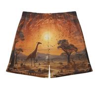 DDDIYEU Dinosaurio De La Pintura Al óLeo Bañador de Niña,Pantalones Cortos de Playa de Secado Rápido,Pantalones de Natación para Niños