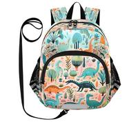DDDIYEU Dinosaurios Rosa Wold Mochila Divertida para Niños Pequeños con Orejas,Mini Bolso de Hombro,Lindo Mochilita para Niños