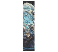 DDDIYEU Fauna ArtíStica Rinoceronte Azul Skateboard Griptape Antideslizante Autoadhesivo Longboard Pegatinas de Agarre Griptapes 9x33in,44x10in(1pcs)