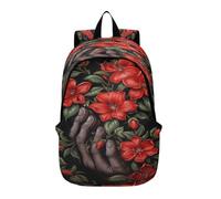 DDDIYEU Flor Roja De Las Manos Del CráNeo Del JazmíN Mochila de Computadora Portátil Ligera Mochila de Senderismo Paquete Diario de Campamento
