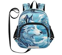 DDDIYEU IlustracióN De PatróN De Lobos De Mar Mochila Divertida para Niños Pequeños con Orejas,Mini Bolso de Hombro,Lindo Mochilita para Niños