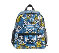 DDDIYEU LeóN Amarillo Abstracto GeoméTrico Mochila para Preescolar Toddler Kids Estudiante Mochilas para Infantiles 2-7 Años Niñas Niños