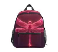 DDDIYEU LibéLula Roja Rosa Brillante Mochila para Preescolar Toddler Kids Estudiante Mochilas para Infantiles 2-7 Años Niñas Niños