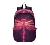 DDDIYEU LibéLula Rosa Brillante Oscuro Mochila de Computadora Portátil Ligera Mochila de Senderismo Paquete Diario de Campamento
