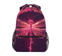 DDDIYEU LibéLula Rosa Brillante Oscuro Mochila de Estudiantes Hombro Mochilas para Viajes Escolar Niños Niñas