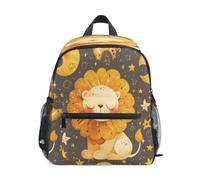 DDDIYEU Lindo LeóN Luna Dorada Mochila para Preescolar Toddler Kids Estudiante Mochilas para Infantiles 2-7 Años Niñas Niños