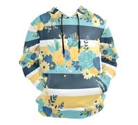 DDDIYEU Margarillas Amarillas Alegres Floral Sudadera con Capucha Sudaderas Deportivas con Estampado 3D Impresión Camisa de Entrenamiento para Niñas Niños Adolescente