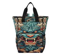 DDDIYEU MíTico Rugido Poderoso ArtíStico Mochilas de Pañales para Gran Capacidad Pañal Bolso Mochila para Viajar al Aire Libre Mamá y Papá