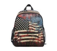 DDDIYEU Nos Bandera Abstracto Rojo Azul Arte Mochila para Preescolar Toddler Kids Estudiante Mochilas para Infantiles 2-7 Años Niñas Niños