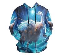DDDIYEU Obra De Arte MíStica De Avestruz Azul Sudadera con Capucha Sudaderas Deportivas con Estampado 3D Impresión Camisa de Entrenamiento para Niñas Niños Adolescente