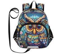DDDIYEU PatróN De Flores BúHo Mochila Divertida para Niños Pequeños con Orejas,Mini Bolso de Hombro,Lindo Mochilita para Niños