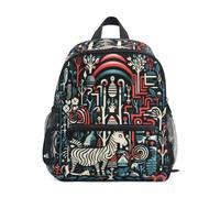 DDDIYEU PequeñAs Cebras GeoméTricas Brillantes Mochila para Preescolar Toddler Kids Estudiante Mochilas para Infantiles 2-7 Años Niñas Niños