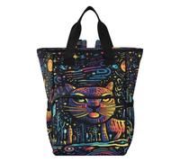 DDDIYEU PequeñOs Tigres Universo Oscuro Mochilas de Pañales para Gran Capacidad Pañal Bolso Mochila para Viajar al Aire Libre Mamá y Papá